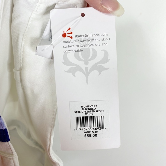 NWT Lady Hagen White Golf Skort Purple Stripe Sz. 2 Pleat Back - Picture 8 of 11